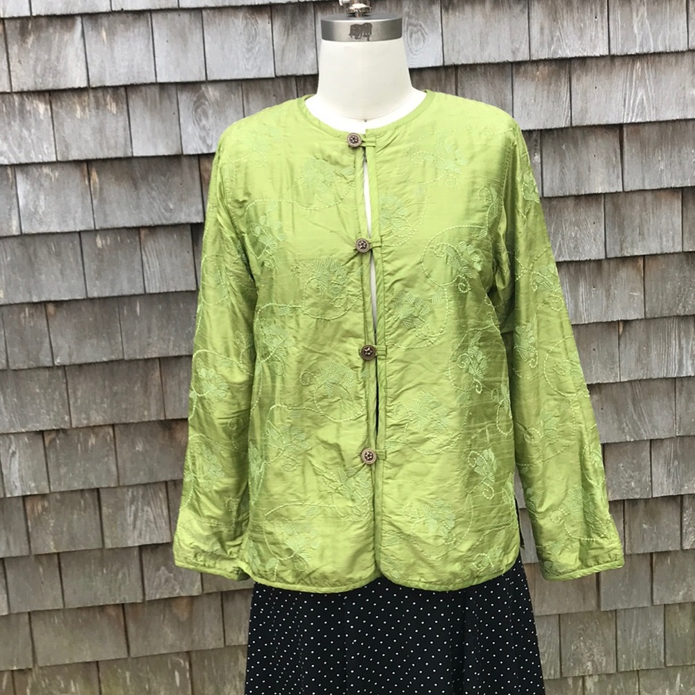 Reversible Silk and Velour Mao Jacket